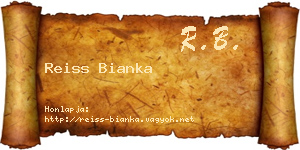 Reiss Bianka névjegykártya